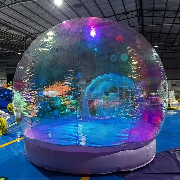 grande tente d&ocirc;me transparente avec tunnel gonflable