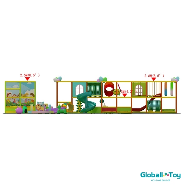 Fornecedor de playground interno por atacado com slides em espiral e piscina de bola