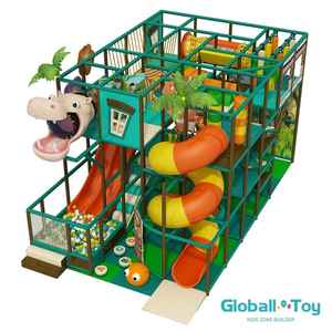 Agrand de jeu intérieur à thème de jungle avec glissade en spirale utilisation commerciale