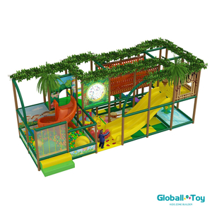 Equipo de juego suave comercial interno al por mayor con decoraciones de la jungla