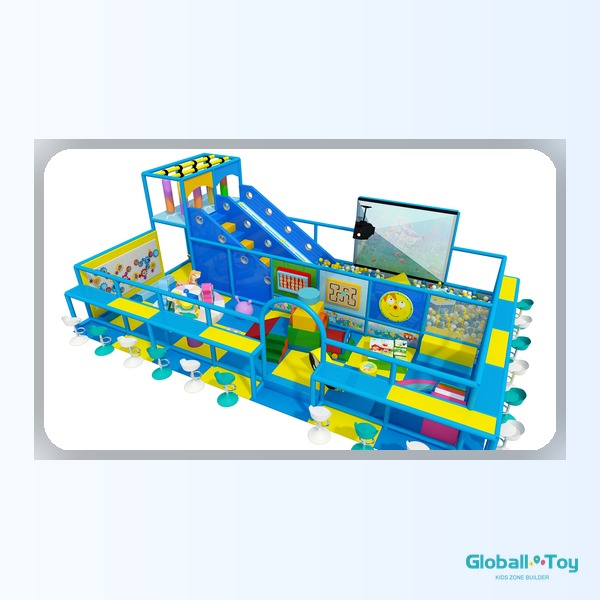Sistema de juegos interiores modulares para niños con túneles y rodillos de espuma