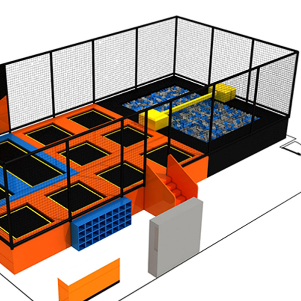 desain taman trampolin komersial untuk pusat hiburan dan pusat kebugaran