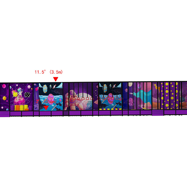 Cours de ninja sur le thème de l'espace globalltoy pour les gymnases, les parcs de trampolines et les lieux familiaux