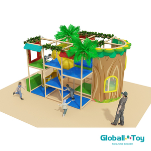 Treehouse Indoor Playground Design met spiraalvormige buisschuif en balspeelplaats