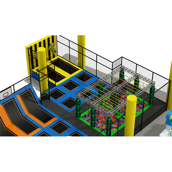 professionele fabrikant van trampolineparken met obstakeluitdagingszone