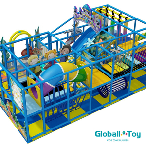 Attrezzatura da gioco al coperto a tema oceano con struttura di gioco morbida per il centro divertimenti per bambini