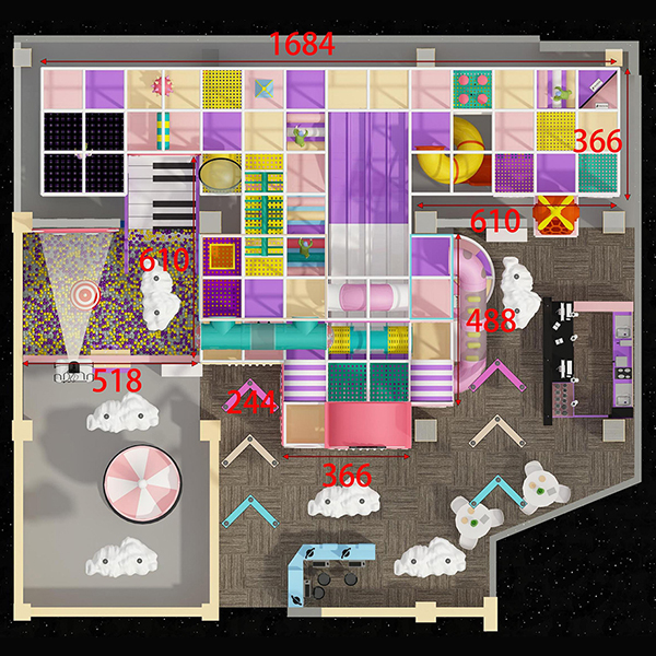Modulares Indoor-Spielbereich-Design für ein Familienunterhaltungszentrum