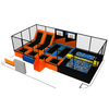 sistem taman trampolin modular dengan balok keseimbangan dan kubus busa