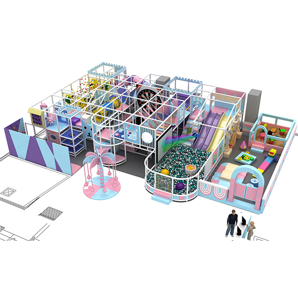 Parco giochi al coperto a tema pastello globalltoy con servizi di progettazione e installazione OEM