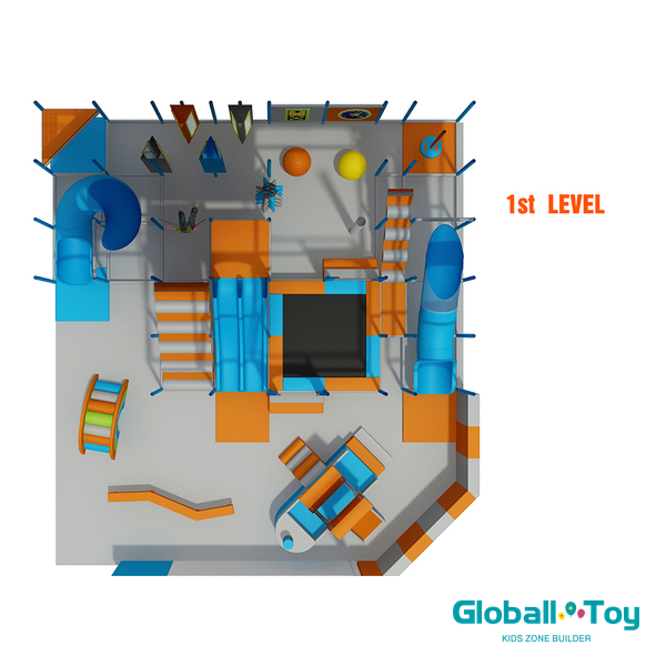 Einkaufszentrum Indoor Playground Layout 3D -Bodenplan für FEC