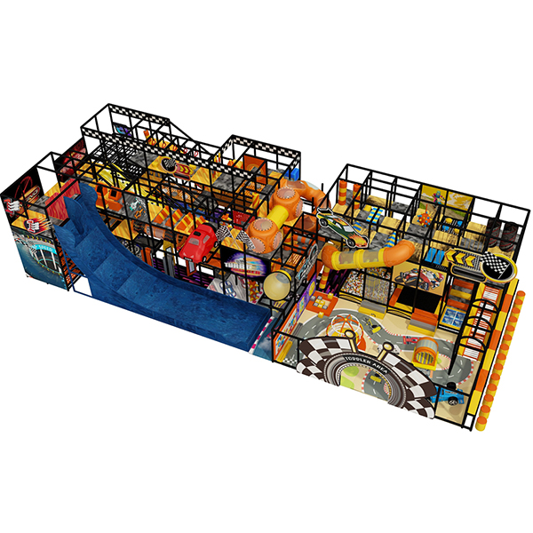 Parque infantil cubierto con tema de carreras globalltoy con servicios de instalación y diseño OEM