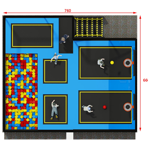 conception d'aménagement de parc de trampolines commerciaux pour gymnases et centres de divertissement familial