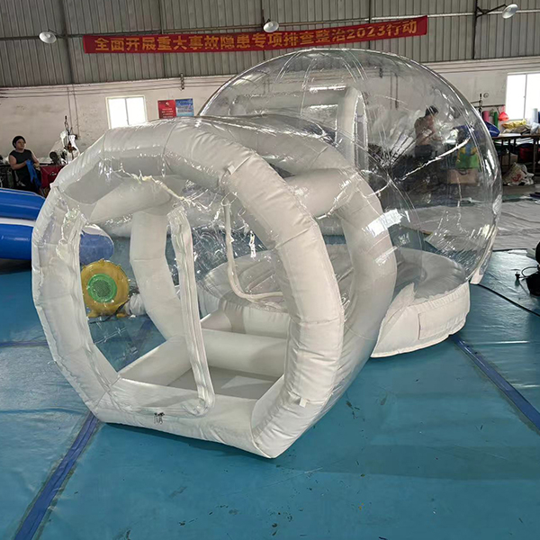 Tente &agrave; bulles transparente avec tunnel pour zones de jeux pour tout-petits