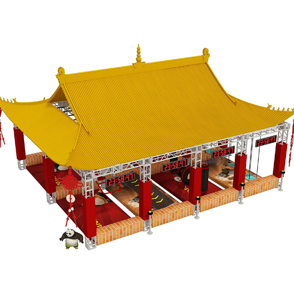 Indoor-Ninja-Warrior-Hindernispark mit Panda-Thema und kulturellem Design